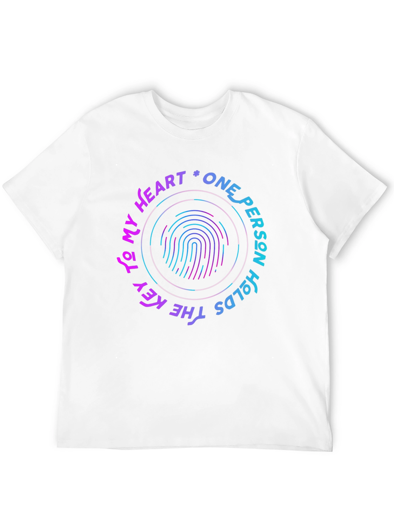 Black One Person Holds the Key Heart T-Shirt view 12