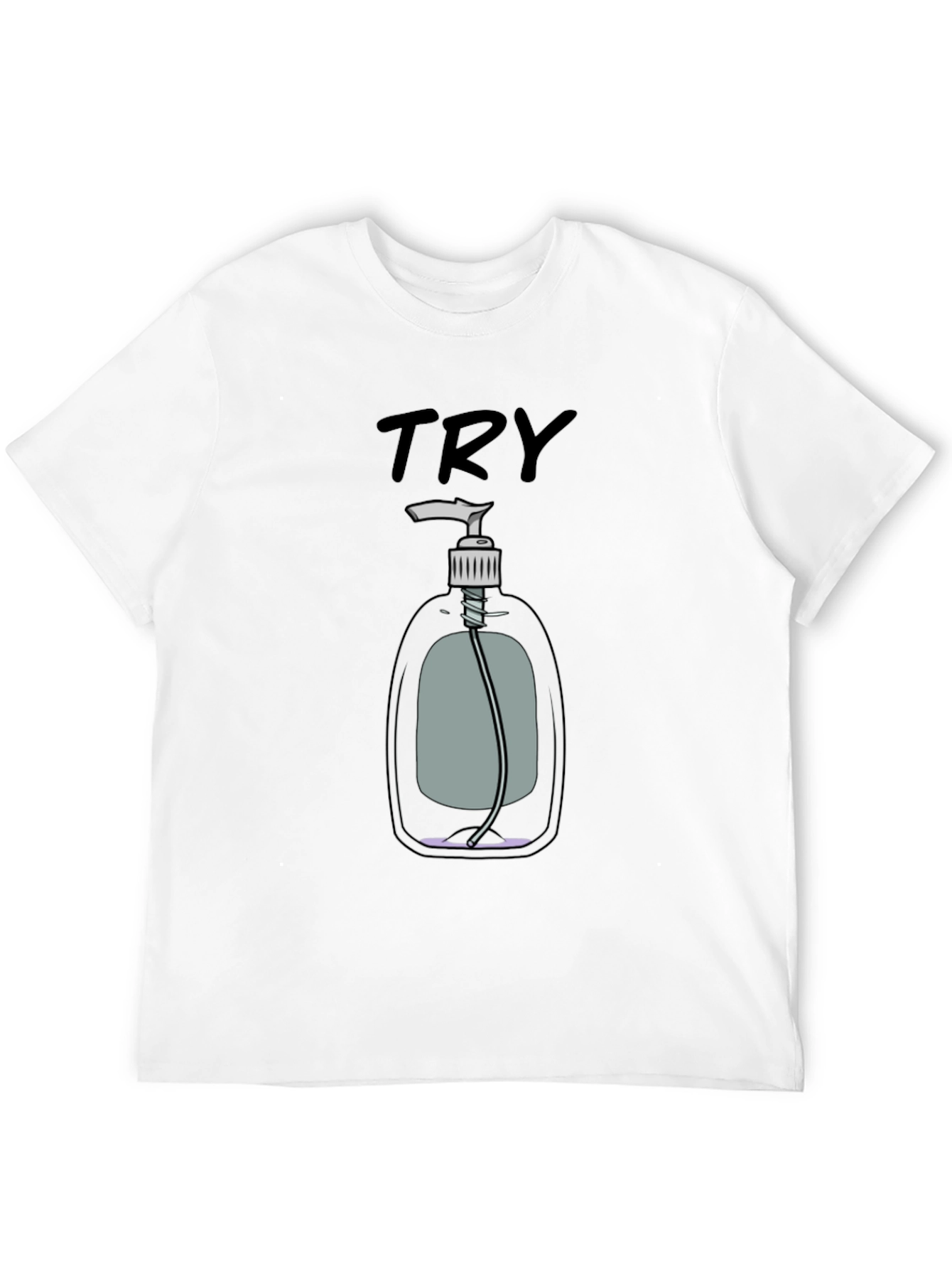 Black Try Hand Sanitizer Graphic T-Shirt view 12