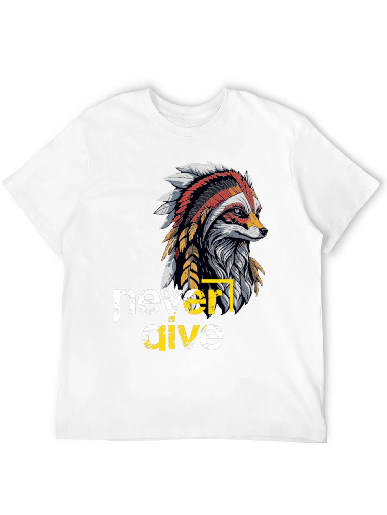 Black Native American Fox Graphic T-Shirt view 12