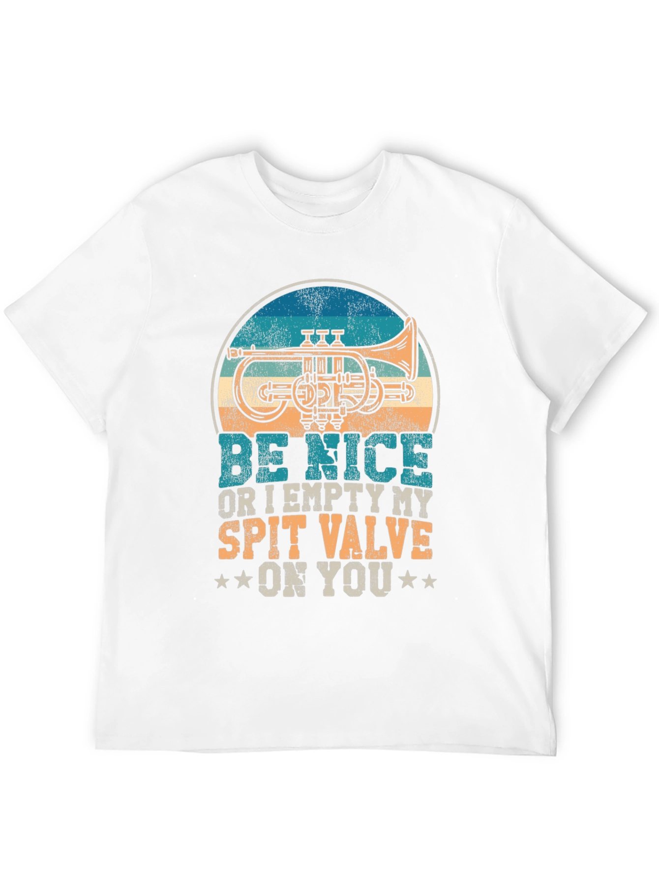 Black Be Nice or Empty My Spit Valve Trumpet T-Shirt view 12
