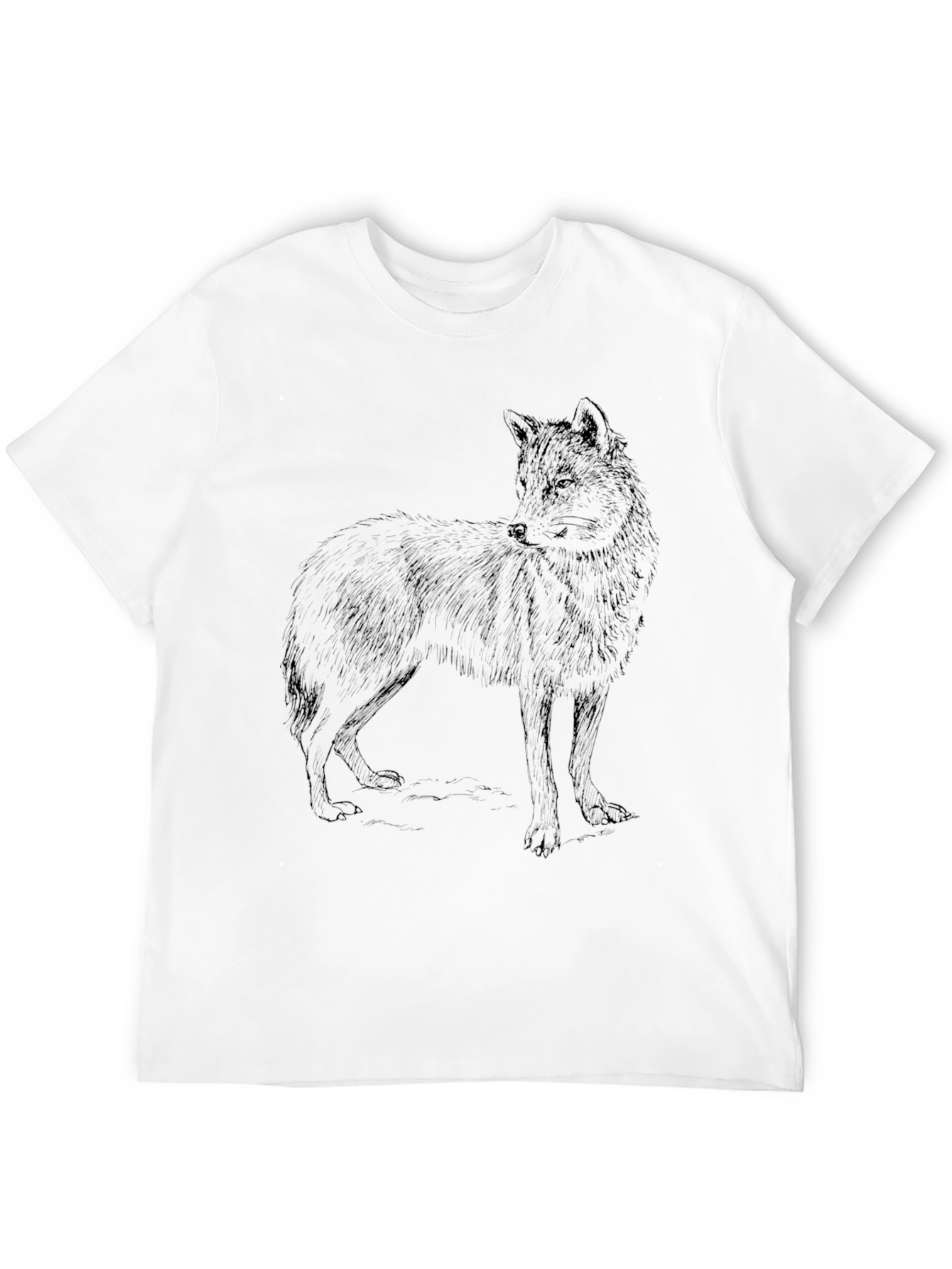 Black Black Wolf Graphic Tee - Stylish Animal Print T-Shirt view 12