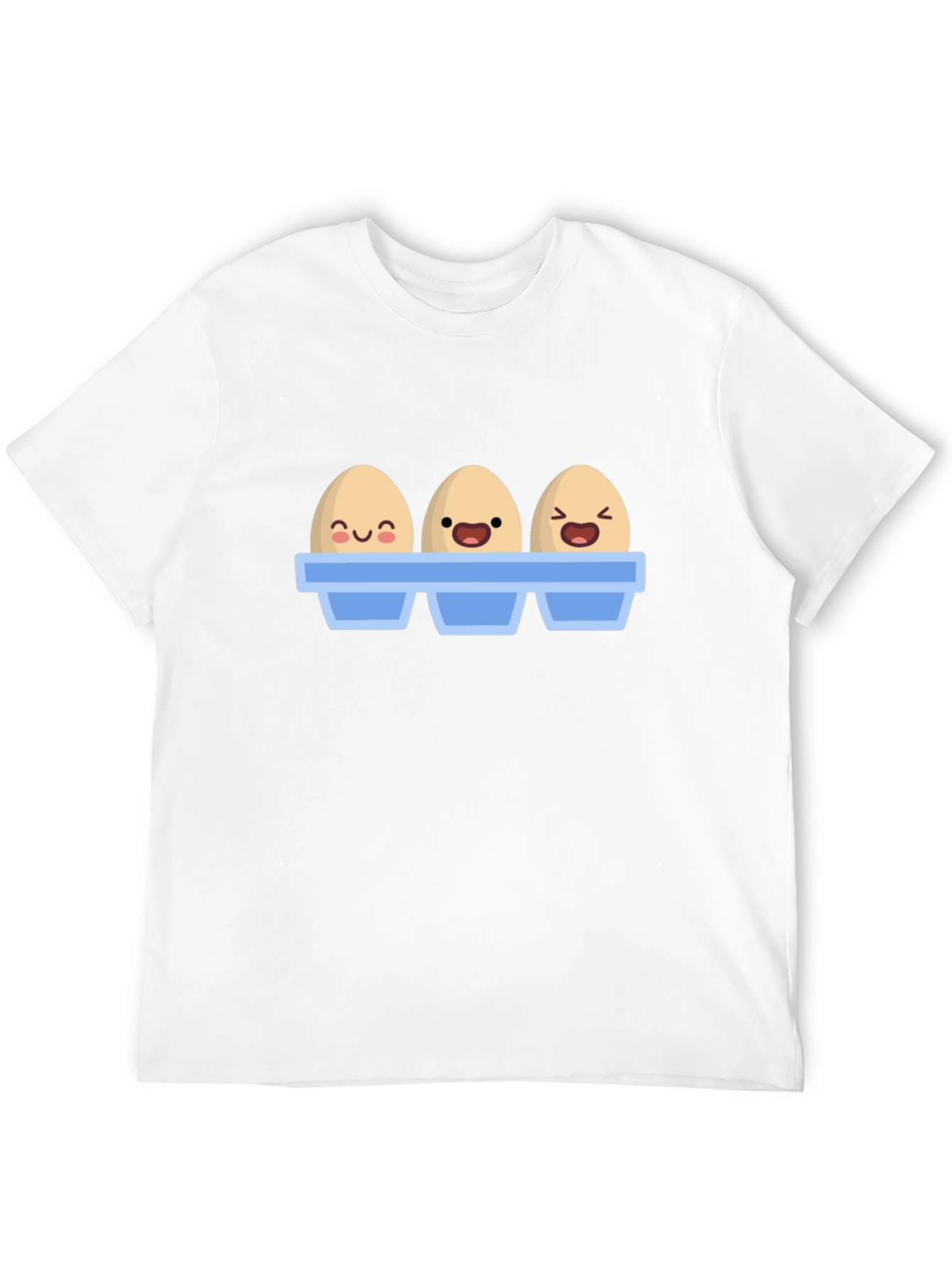 Black Funny Cartoon Eggs T-Shirt, Novelty Graphic Tee view 12