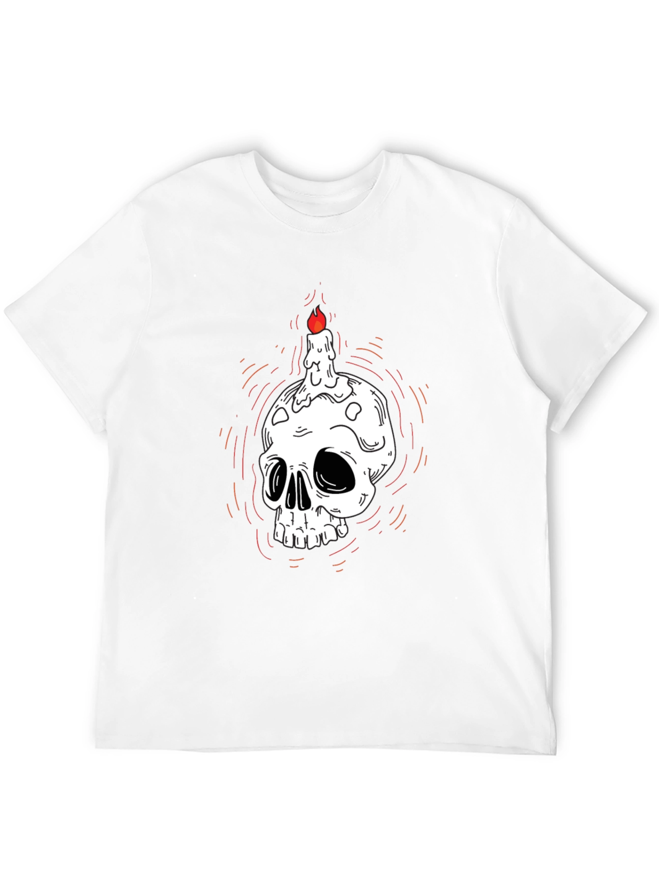 Black Skull Candle Graphic Tee - Dark Humor T-Shirt view 12