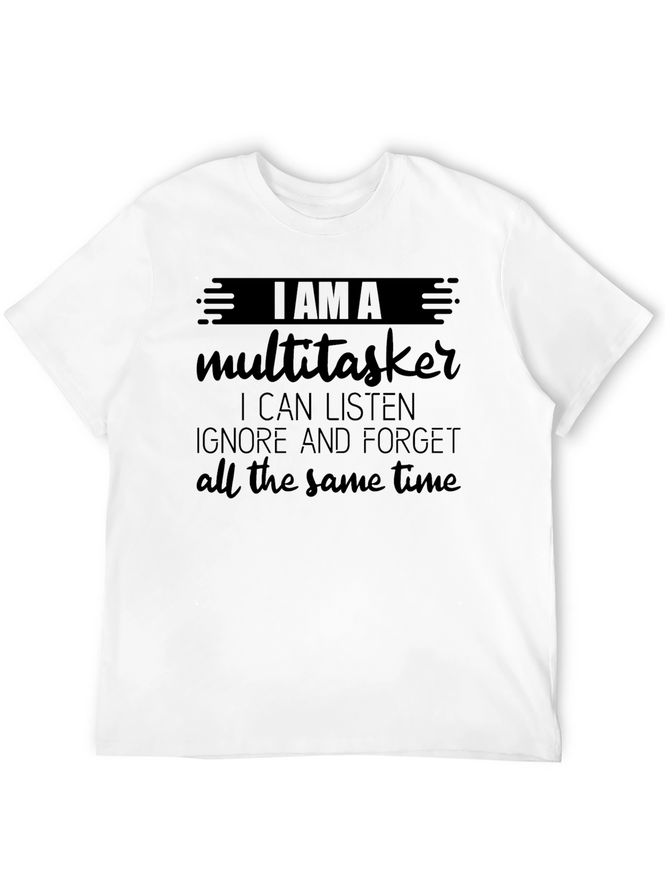 Black Multitasker Funny T-Shirt view 12