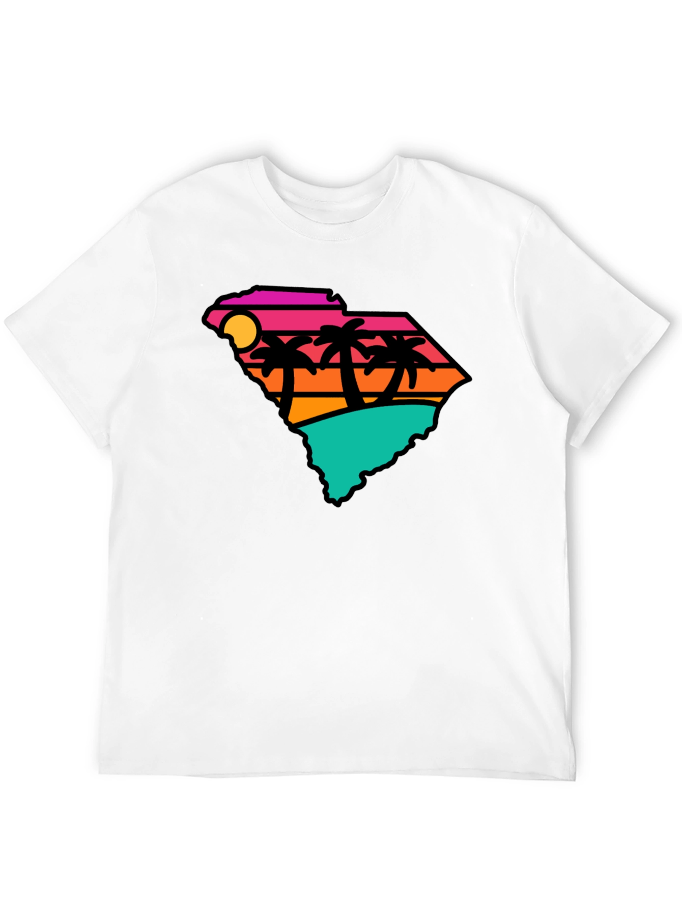 Black South Carolina Retro Beach T-Shirt view 12