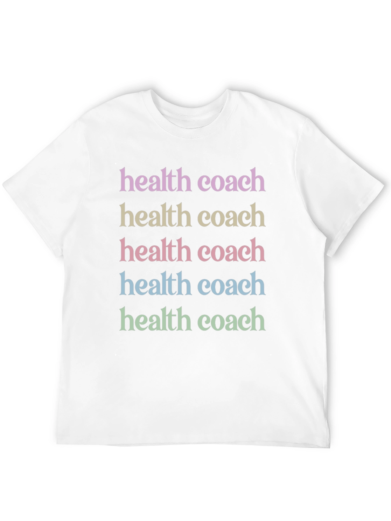 Black Health Coach T-Shirt - Motivational Colorful Text Design view 12