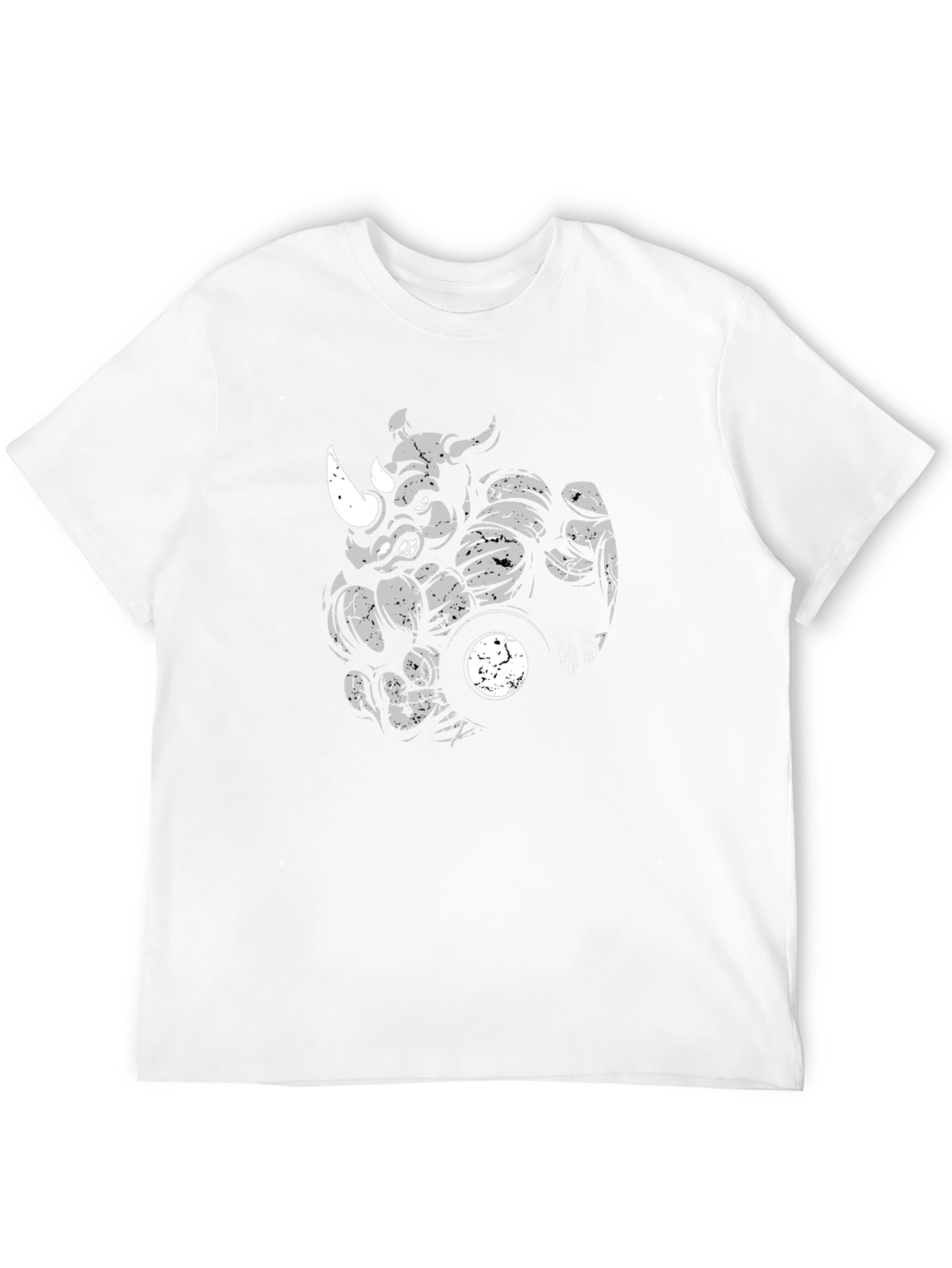 Black Rhino Gym T-Shirt - Black Cotton Graphic Tee view 12