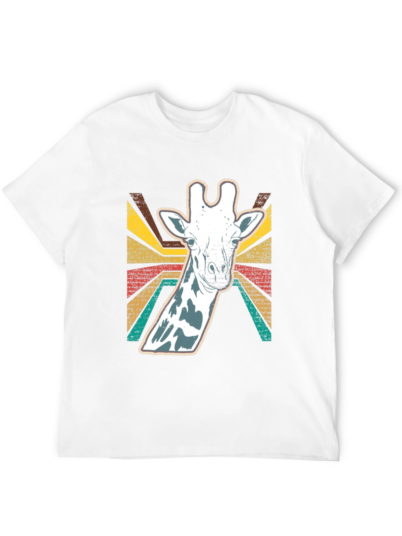 Black Retro Giraffe Graphic T-Shirt - Vintage Style Black Tee view 12