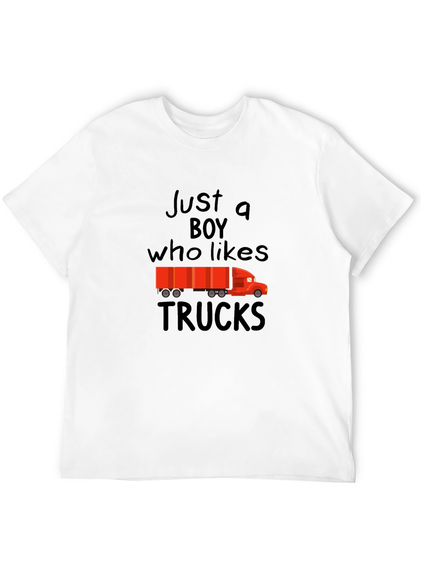 Black Just A Boy Who Likes Trucks Graphic Tee view 12