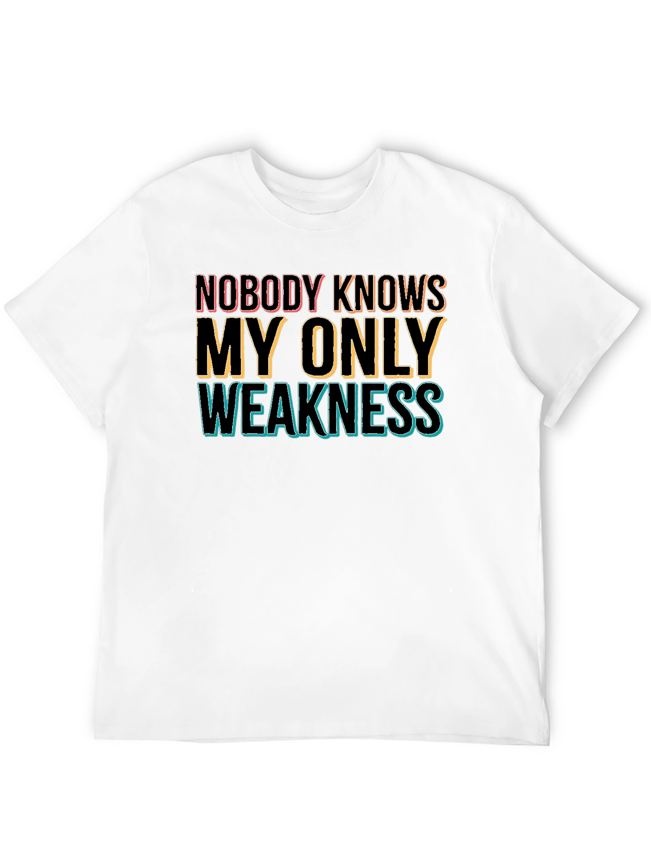 Black Nobody Knows My Only Weakness Graphic Tee view 12