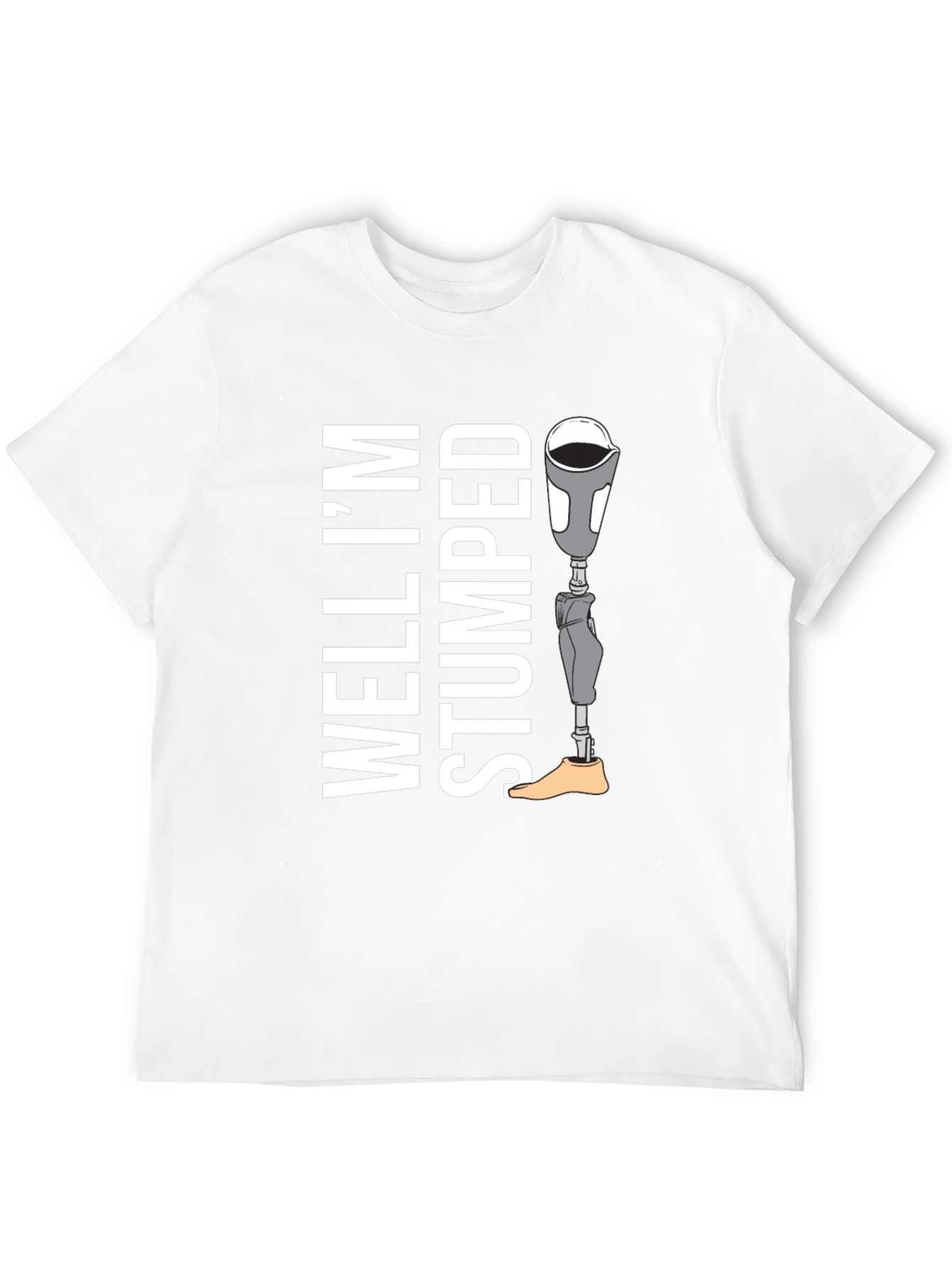 Black Well I'm Stumped Tee - Prosthetic Leg Humor T-Shirt view 12