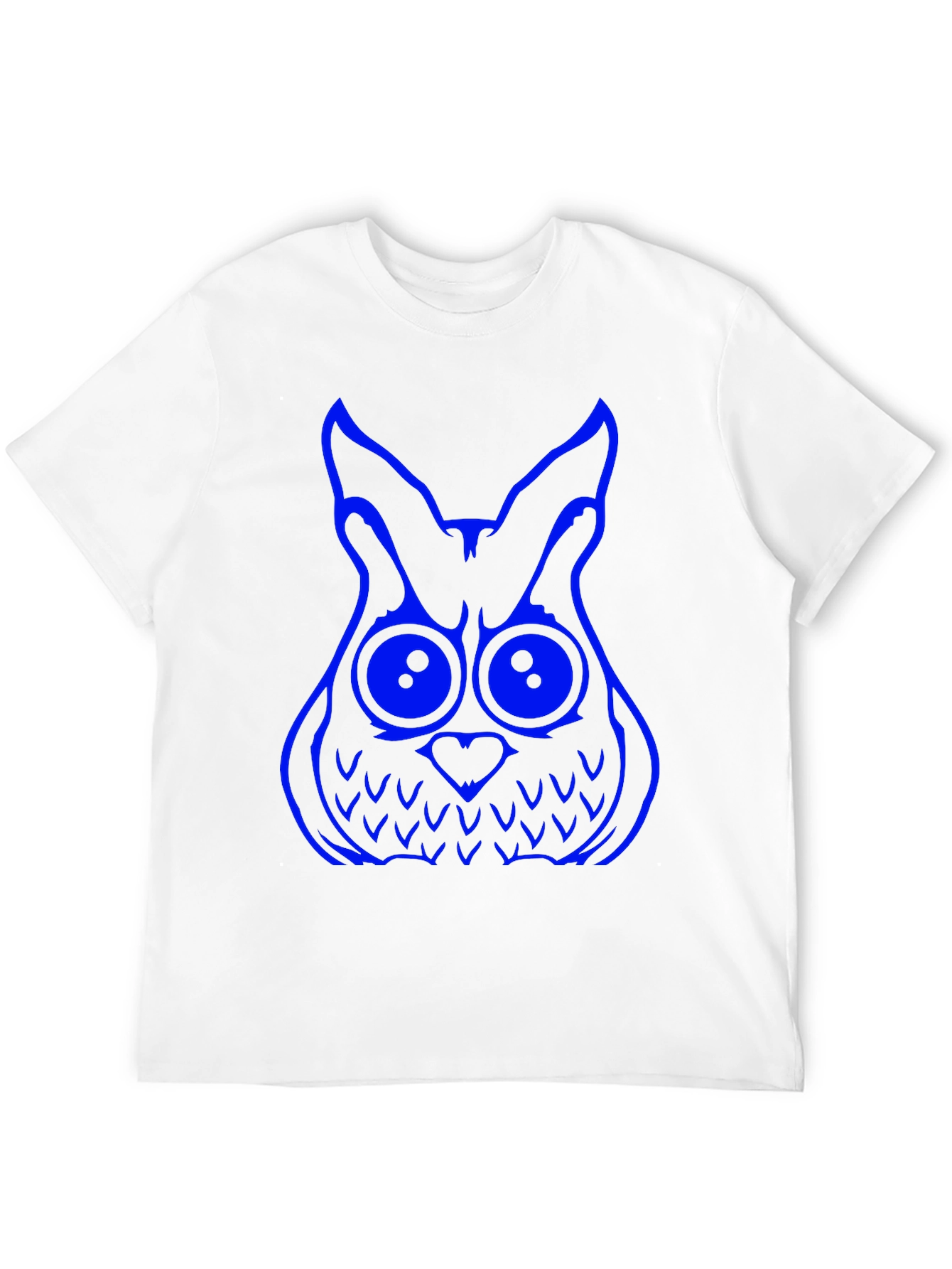 Black Cool Owl Graphic Tee - Black Cotton T-Shirt view 12