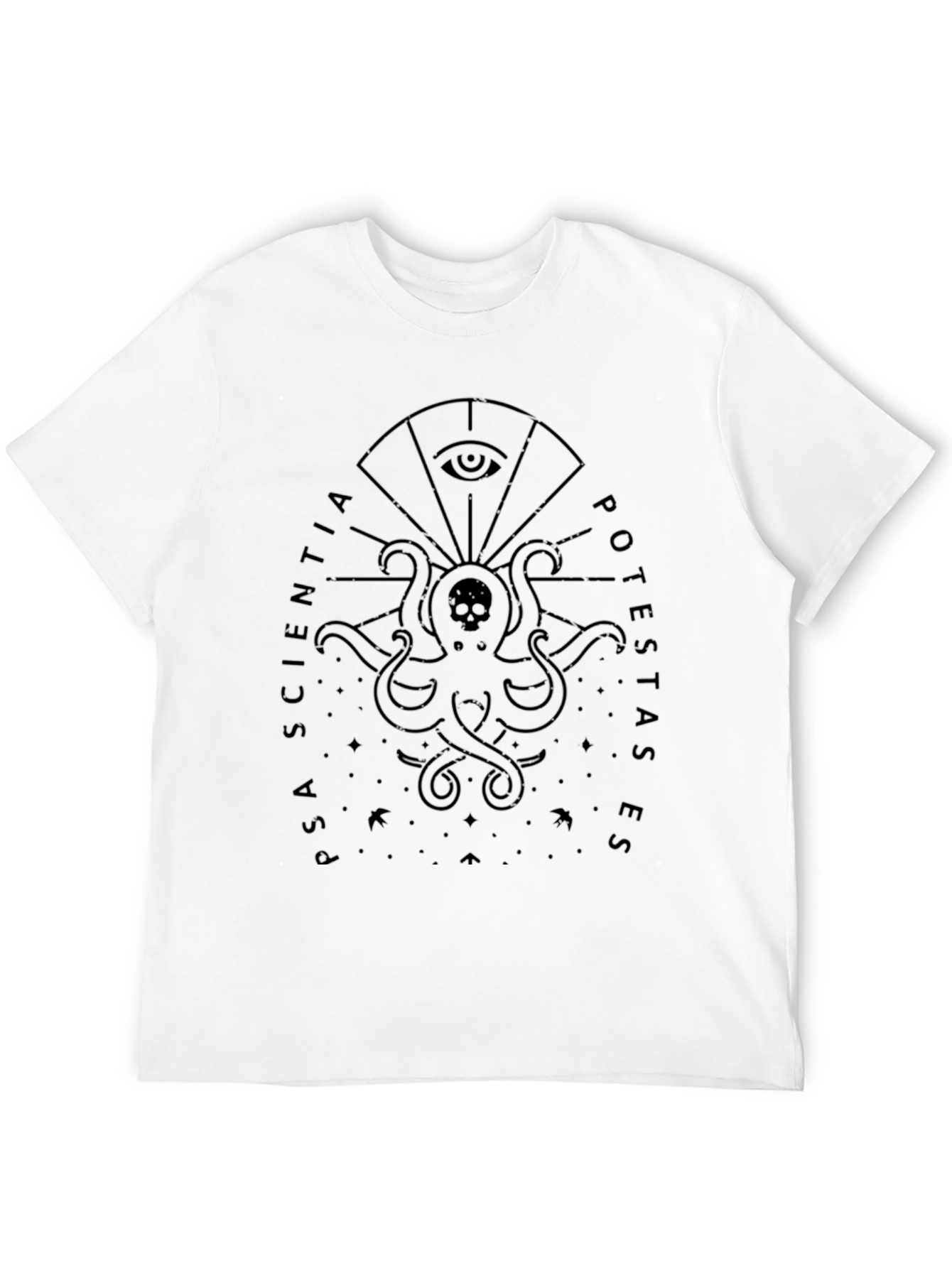 Black Occult Octopus T-Shirt - Science & Power view 12