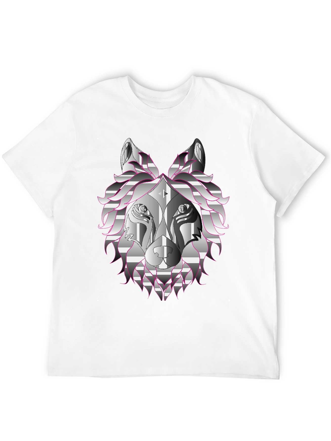 Black Geometric Wolf Graphic Tee - Black view 12