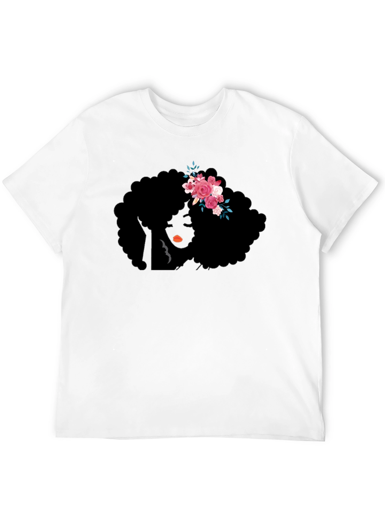 Black Afro Woman Flower Crown Graphic Tee view 12