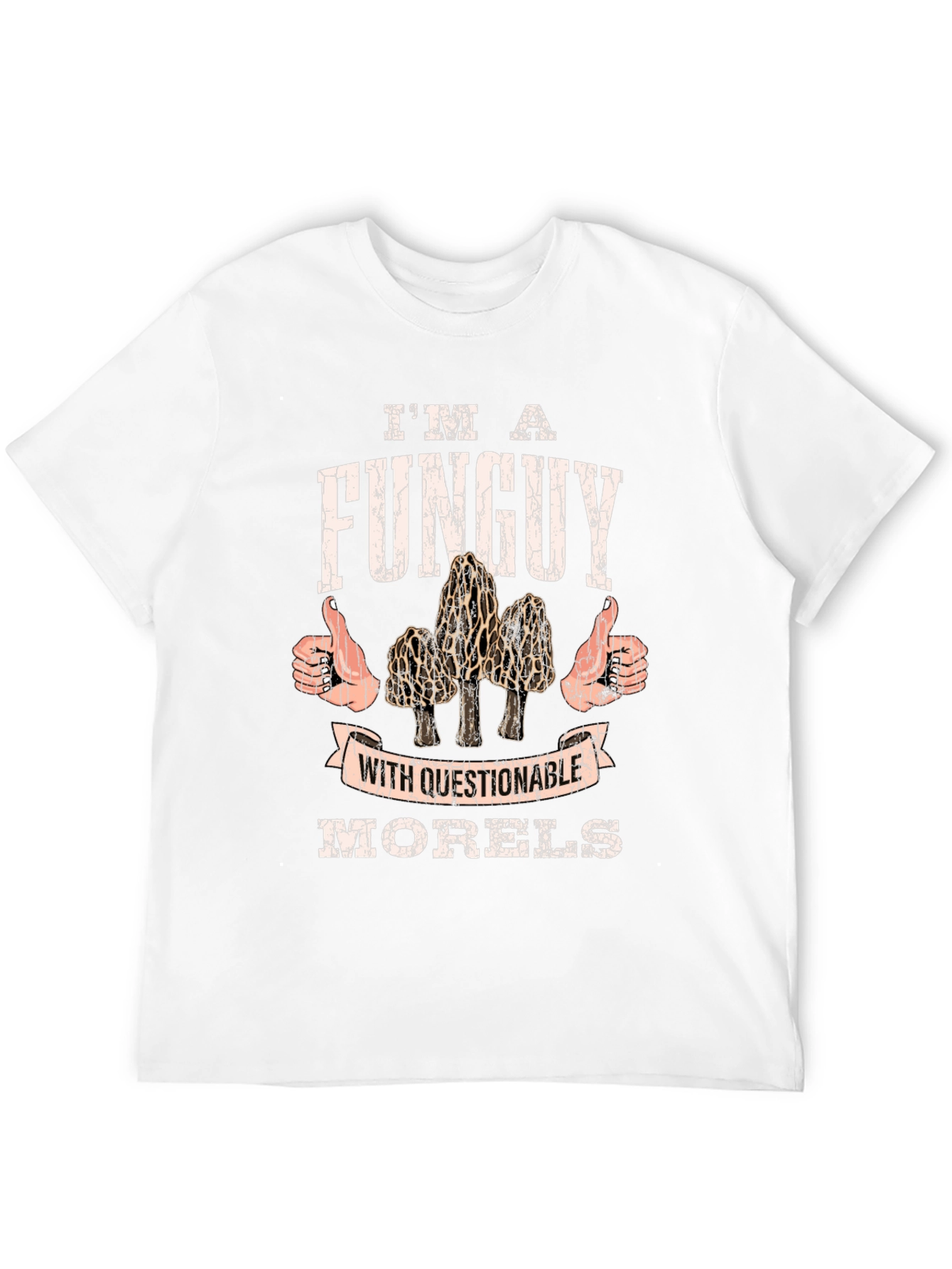 Black Funguy Morel Mushroom T-Shirt - Funny Gift view 12