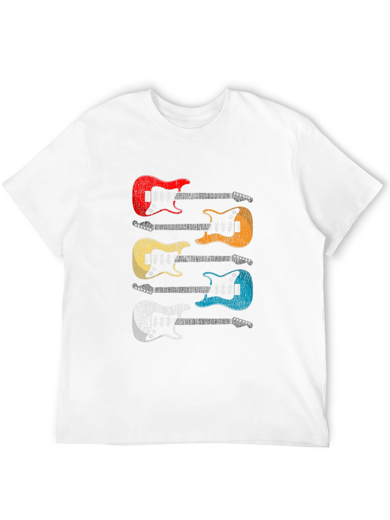 Black Retro Guitar T-Shirt - Colorful Music Tee view 12