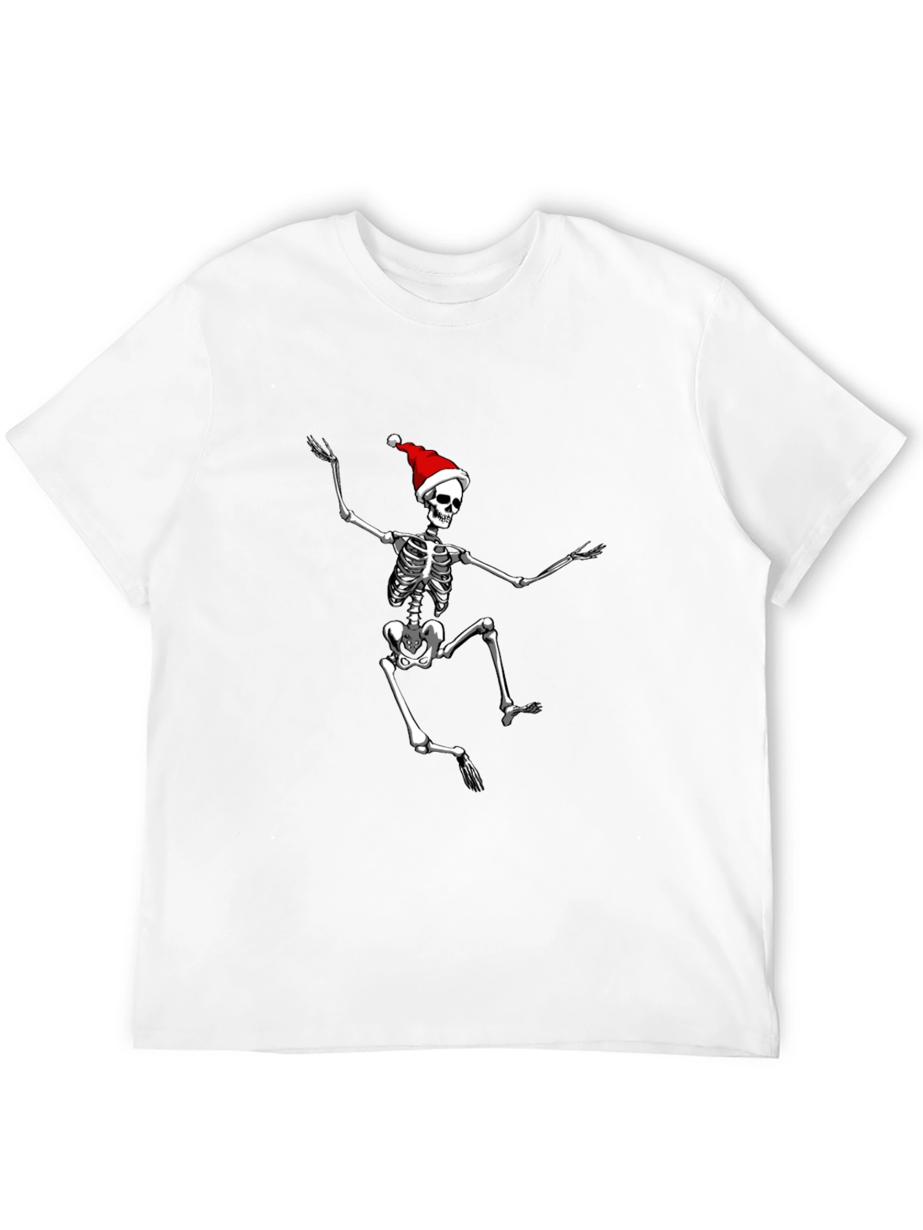 Black Skeleton Santa Black T-Shirt: Holiday Spooky Style view 12