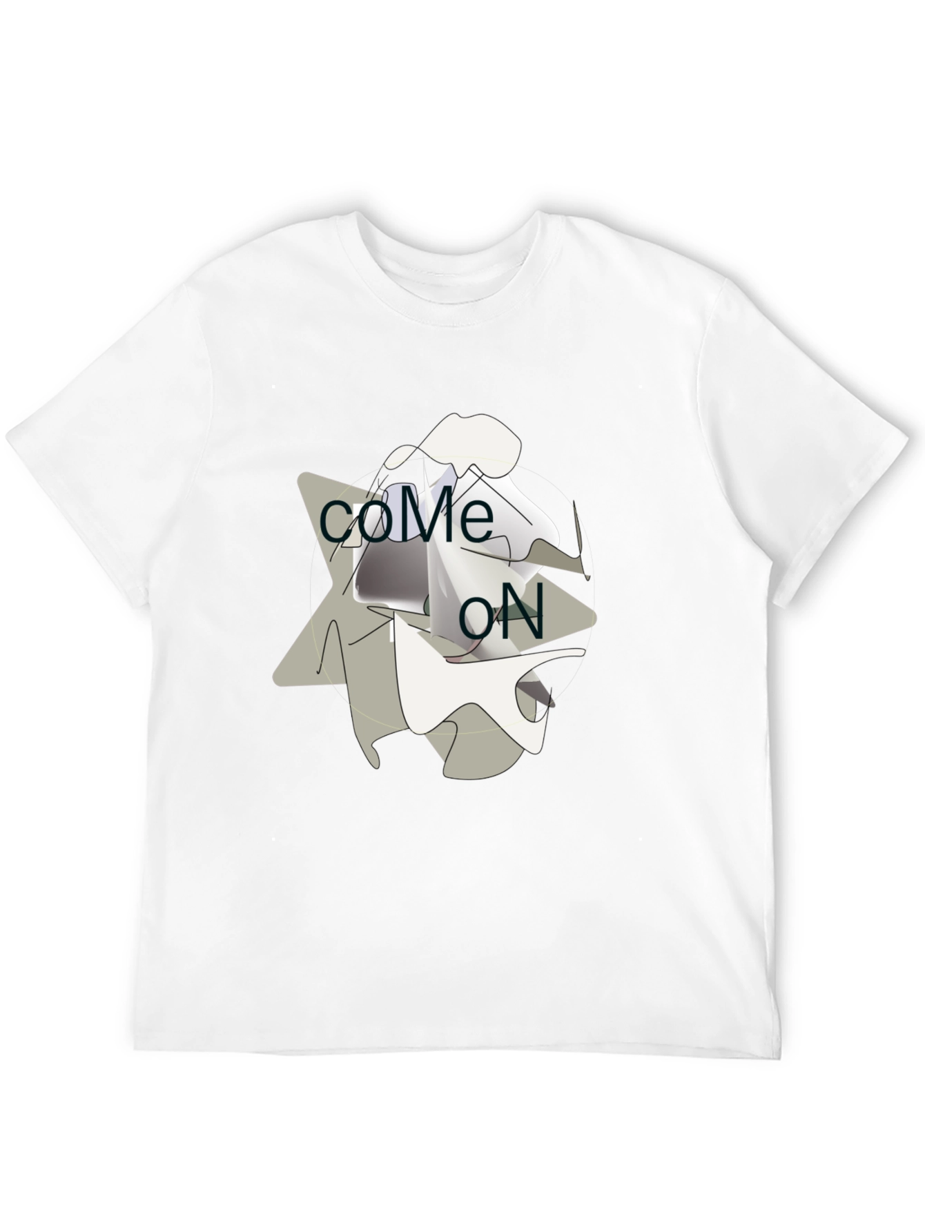 Black Come On Graphic Tee - Modern Casual T-Shirt view 12