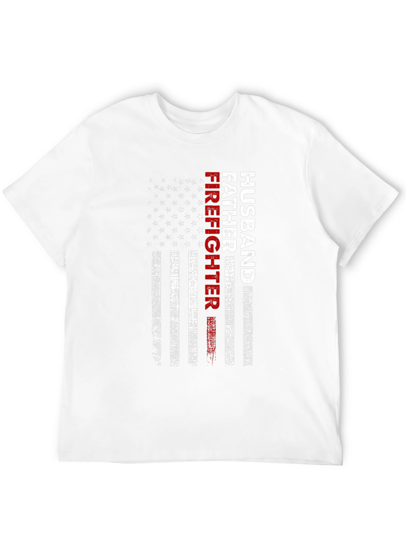 Black Husband Father Firefighter American Flag T-Shirt view 12