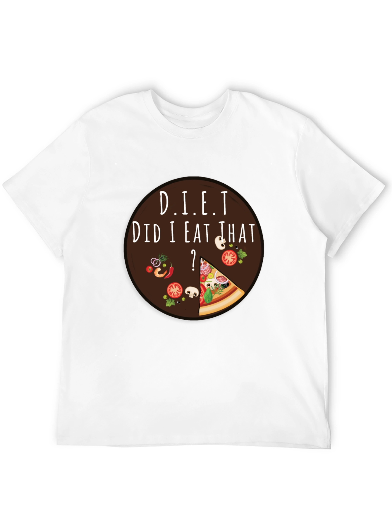 Black Diet Did I Eat That Pizza T-Shirt view 12