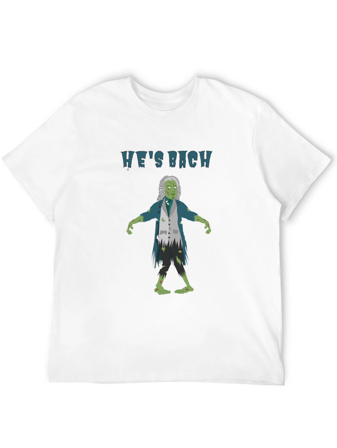 Black He's Bach Zombie T-Shirt: Musical Horror Humor view 12