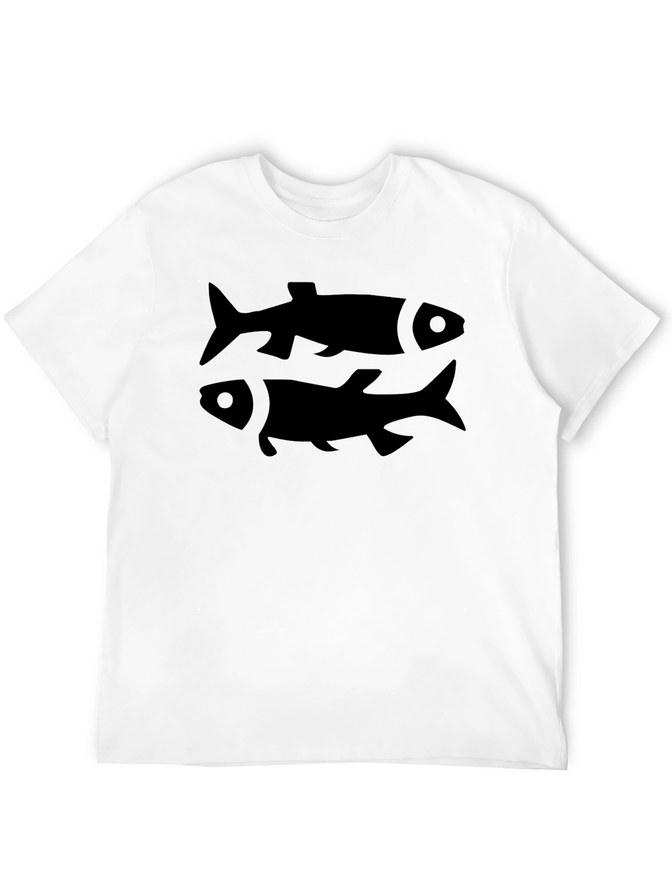 Black Black Fish Graphic Tee - Mens Minimalist Design T-Shirt view 12
