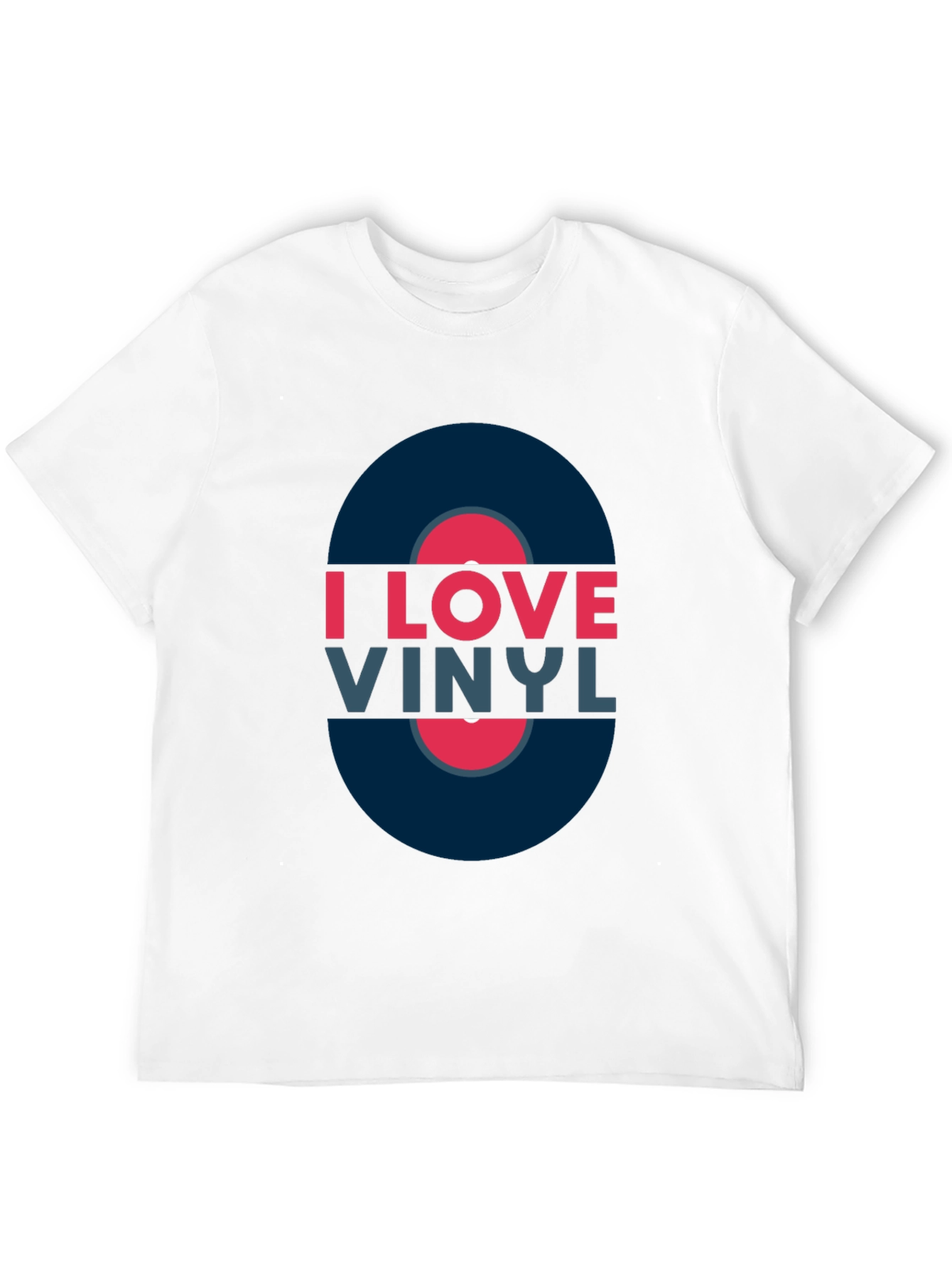 Black I Love Vinyl Black T-Shirt - Music Lover Tee view 12