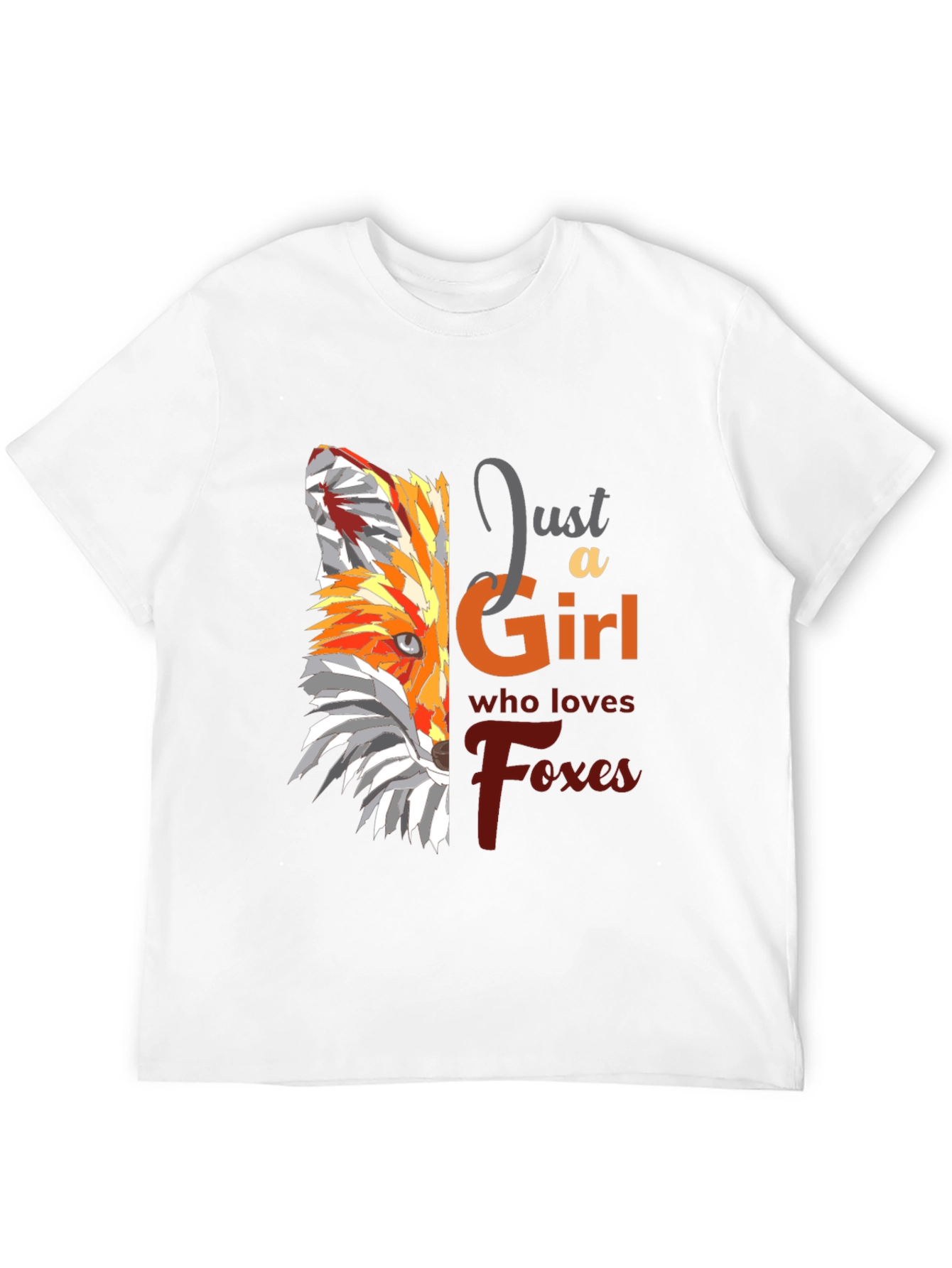 Black Fox Lover T-Shirt - "Just a Girl Who Loves Foxes" view 12