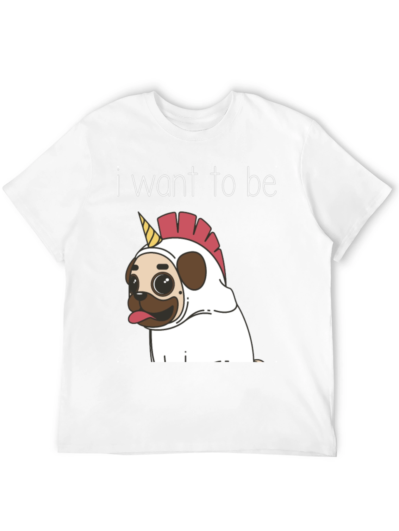 Black Funny Pug Unicorn T-Shirt - I Want To Be view 12