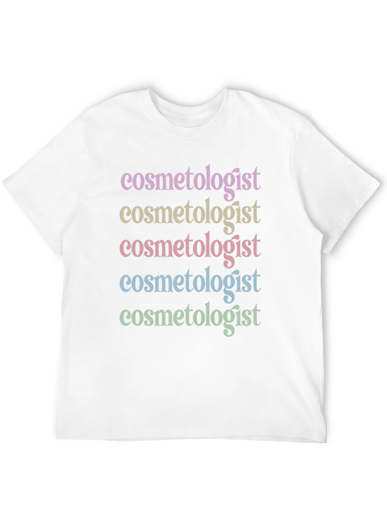 Black Cosmetologist Stacked Text T-Shirt view 12