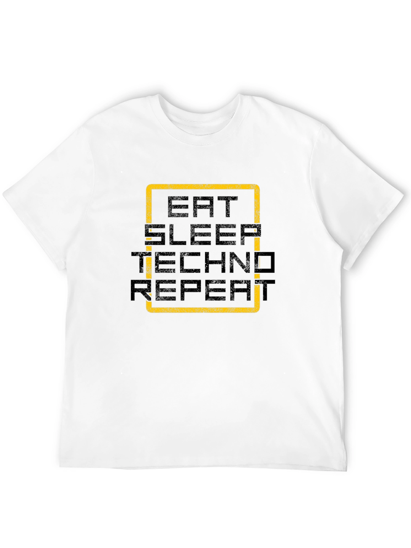 Black Eat Sleep Techno Repeat Black Graphic Tee view 12