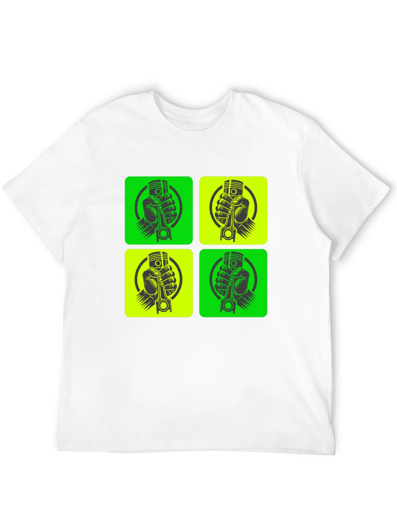 Black Piston Hand Graphic Tee - Black Crew Neck T-Shirt view 12