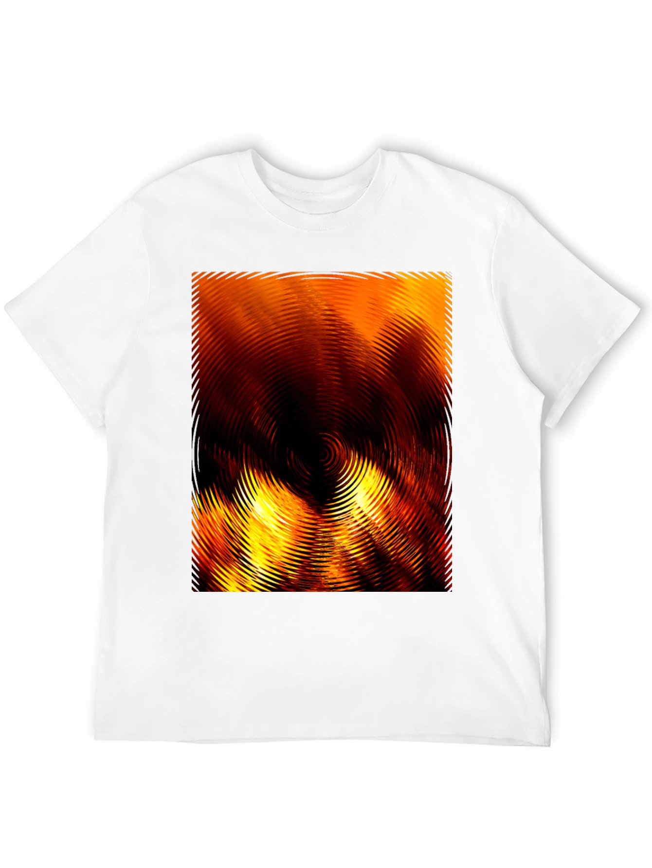Black Fiery Abstract Ripple Print Black T-Shirt view 12