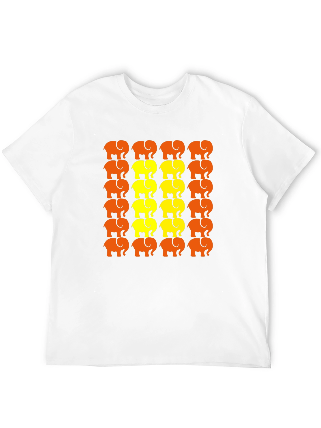 Black Elephant Patterned T-Shirt - Novelty Graphic Tee view 12