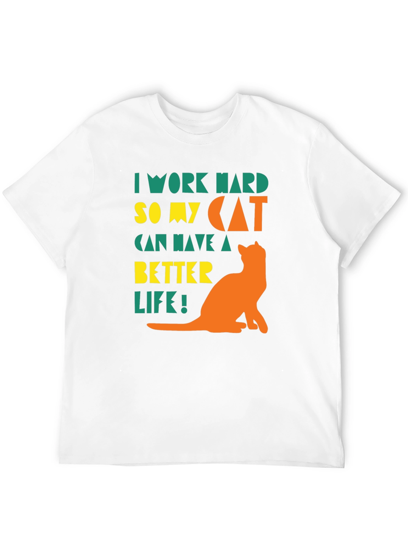 Black I Work Hard for My Cat T-Shirt view 12