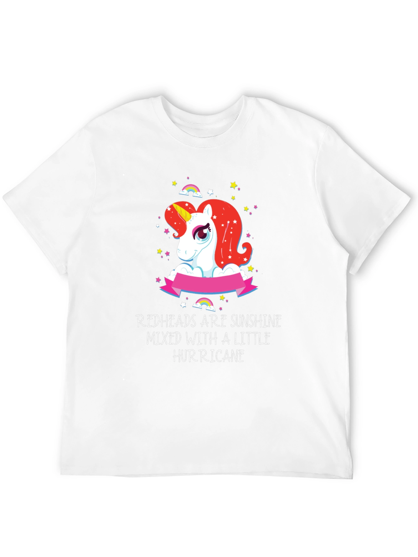 Black Redhead Sunshine Hurricane Unicorn Black T-Shirt view 12