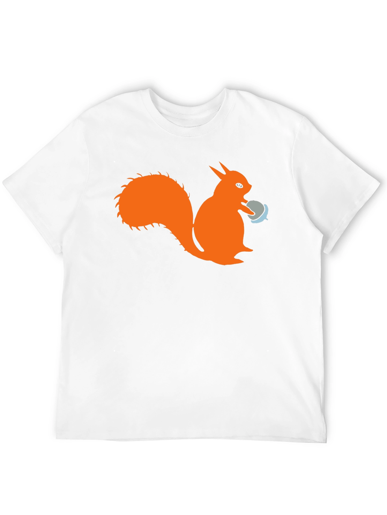 Black Squirrel T-Shirt - Black Cotton Tee with Orange Squirrel Design view 12