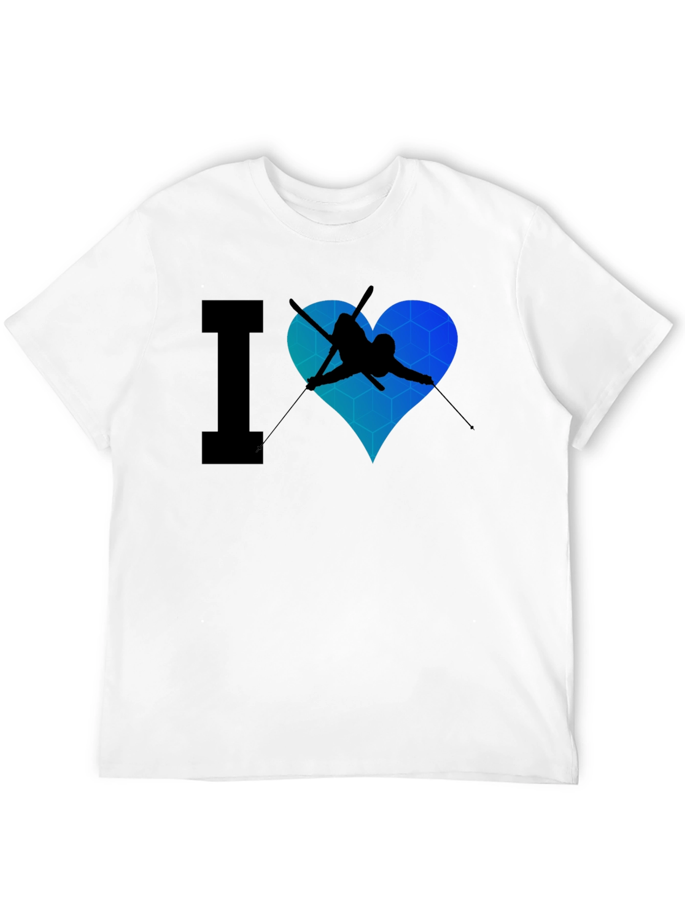 Black I Heart Skiing Black T-Shirt view 12