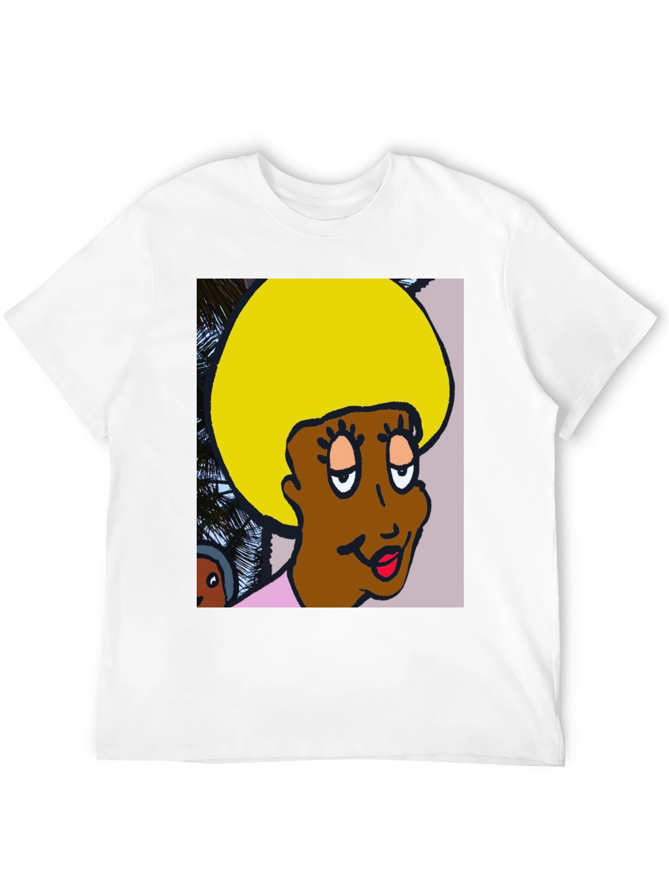 Black Retro Cartoon Afro T-Shirt view 12