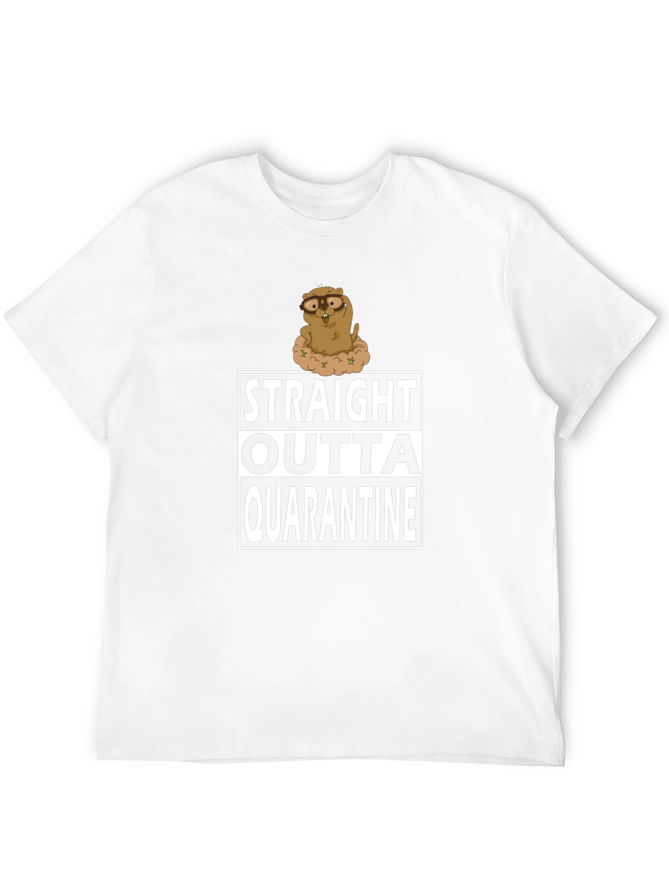 Black Straight Outta Quarantine T-Shirt Funny Groundhog view 12