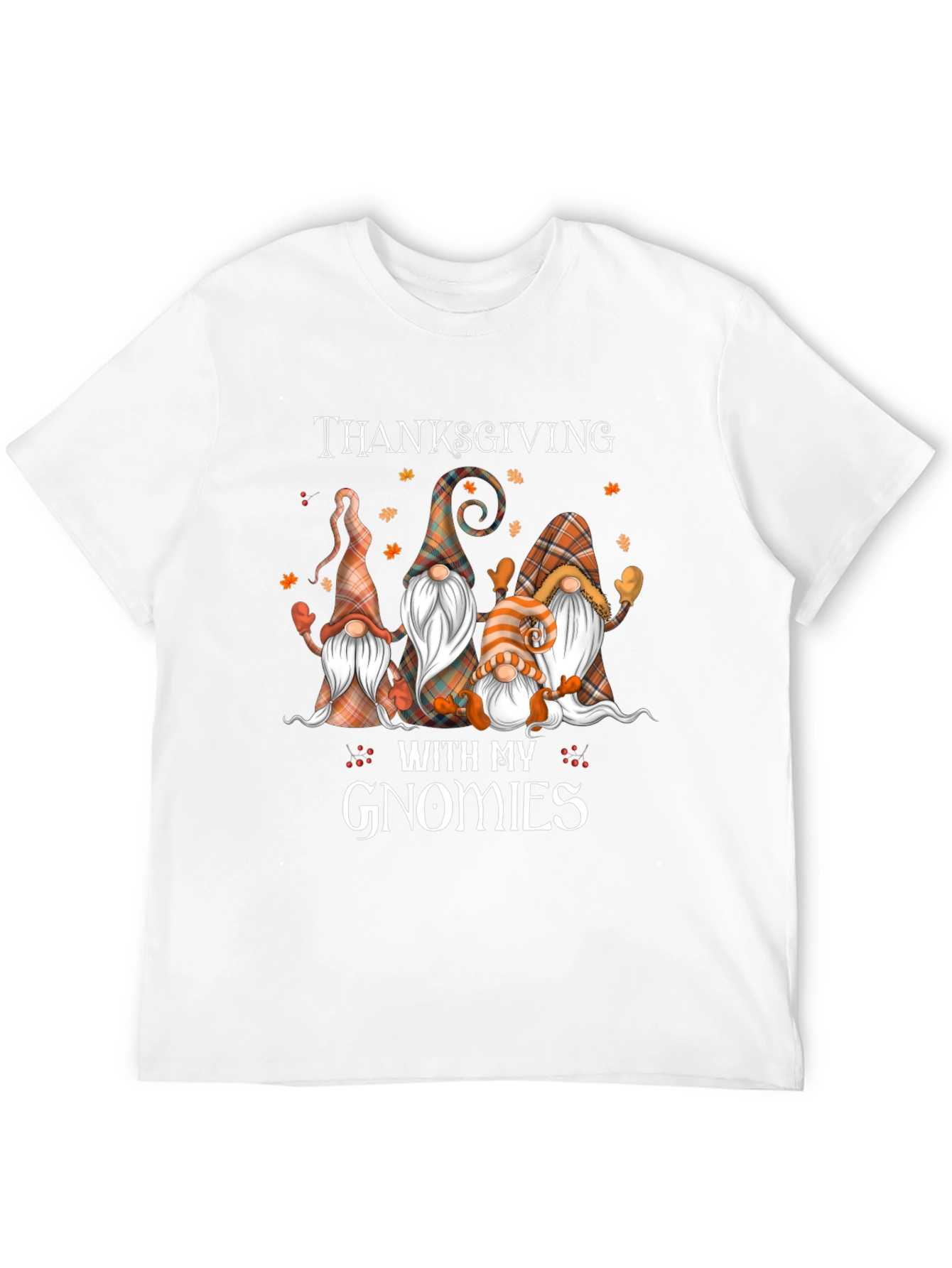 Black Thanksgiving With My Gnomies Black T-Shirt view 12