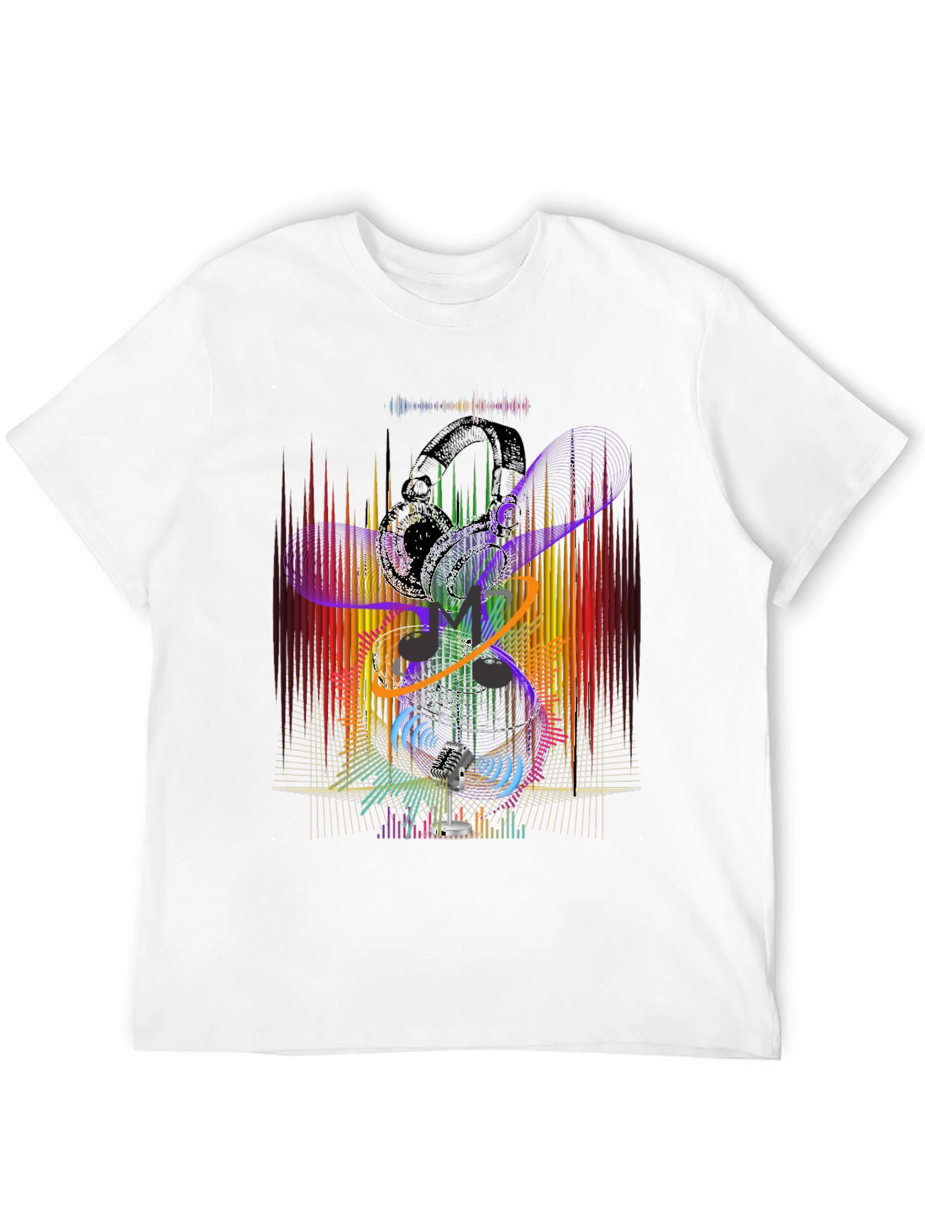 Black Abstract Music Graphic Black T-Shirt view 12
