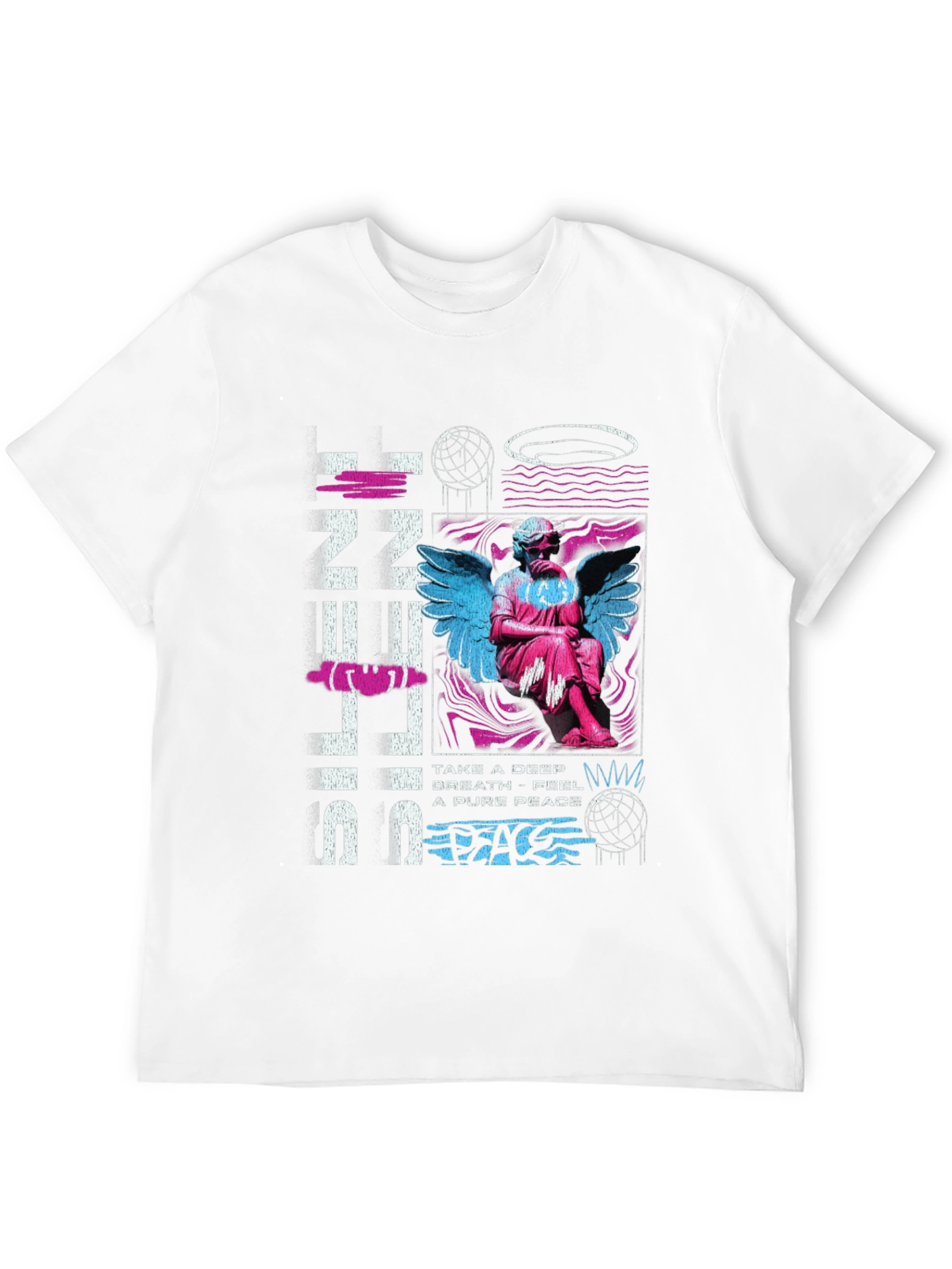 Black Silent Peace T-Shirt: Angel Graphic Tee view 12