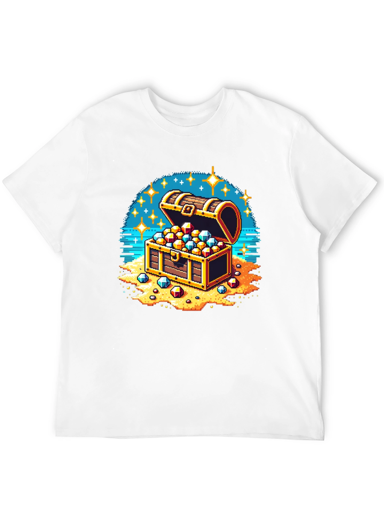 Black Pixel Treasure Chest T-Shirt view 12