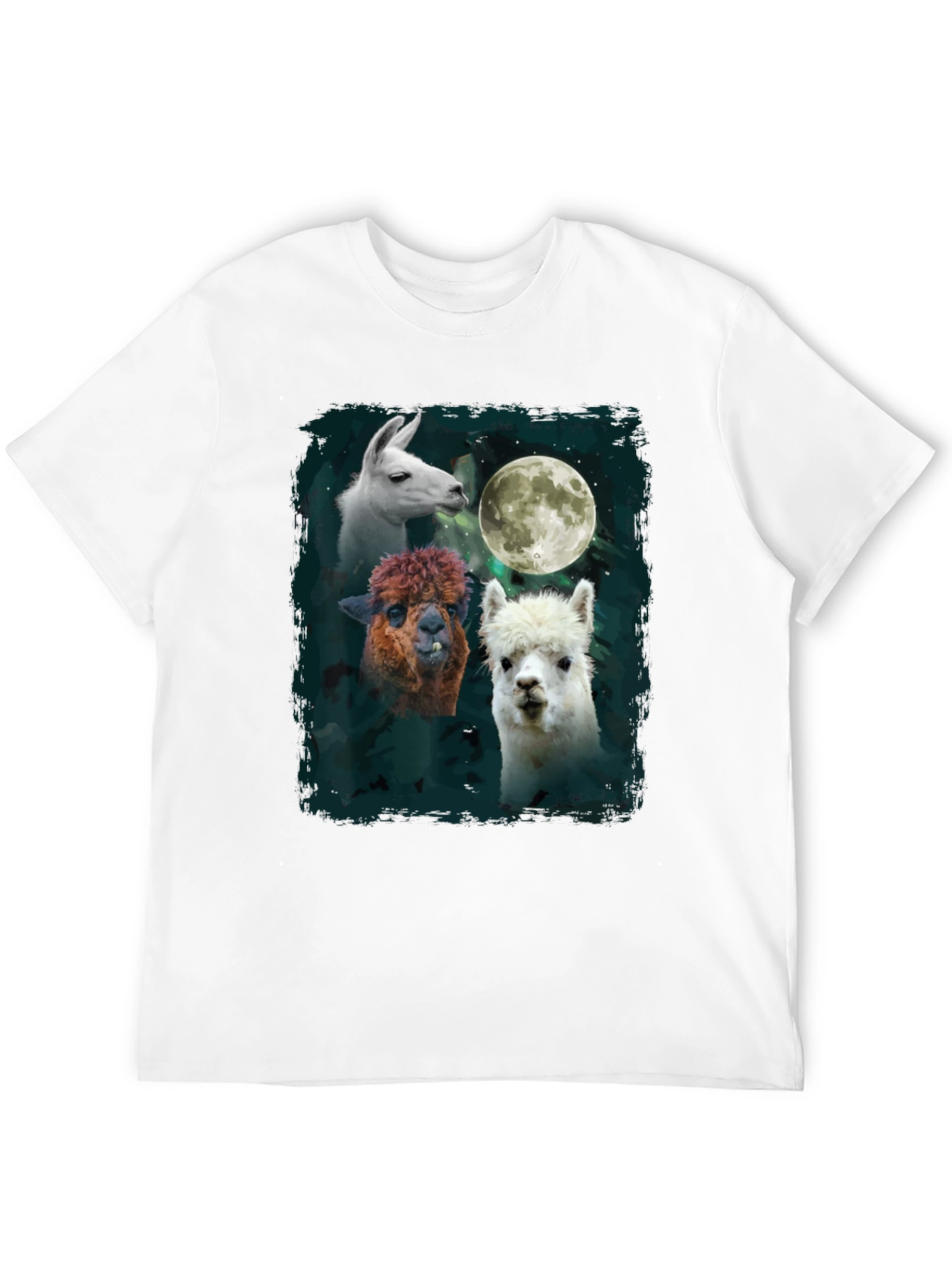 Black Llama Moon T-Shirt - Unique Animal Graphic Tee view 12