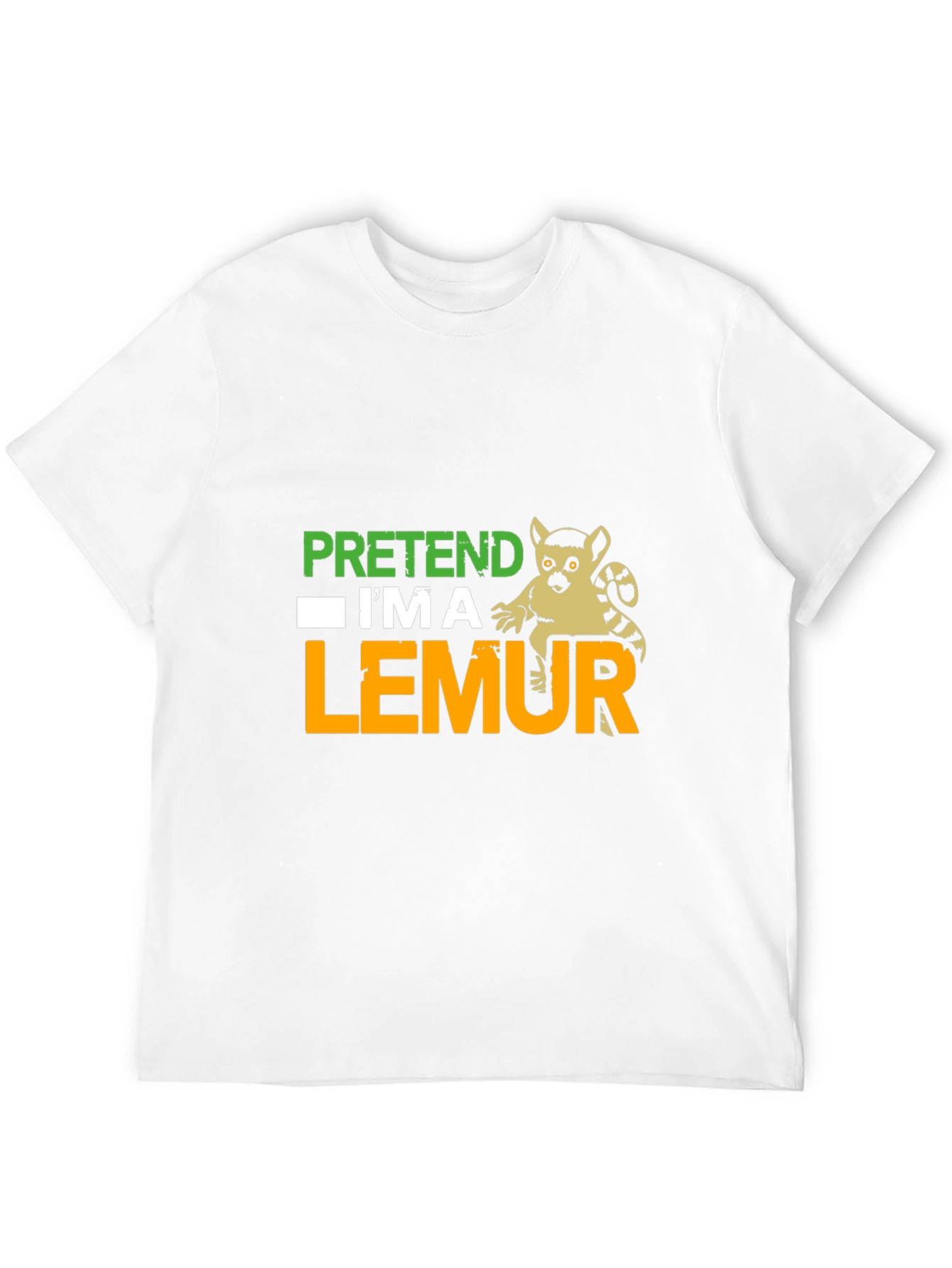 Black Pretend I'm A Lemur Funny Graphic T-Shirt view 12