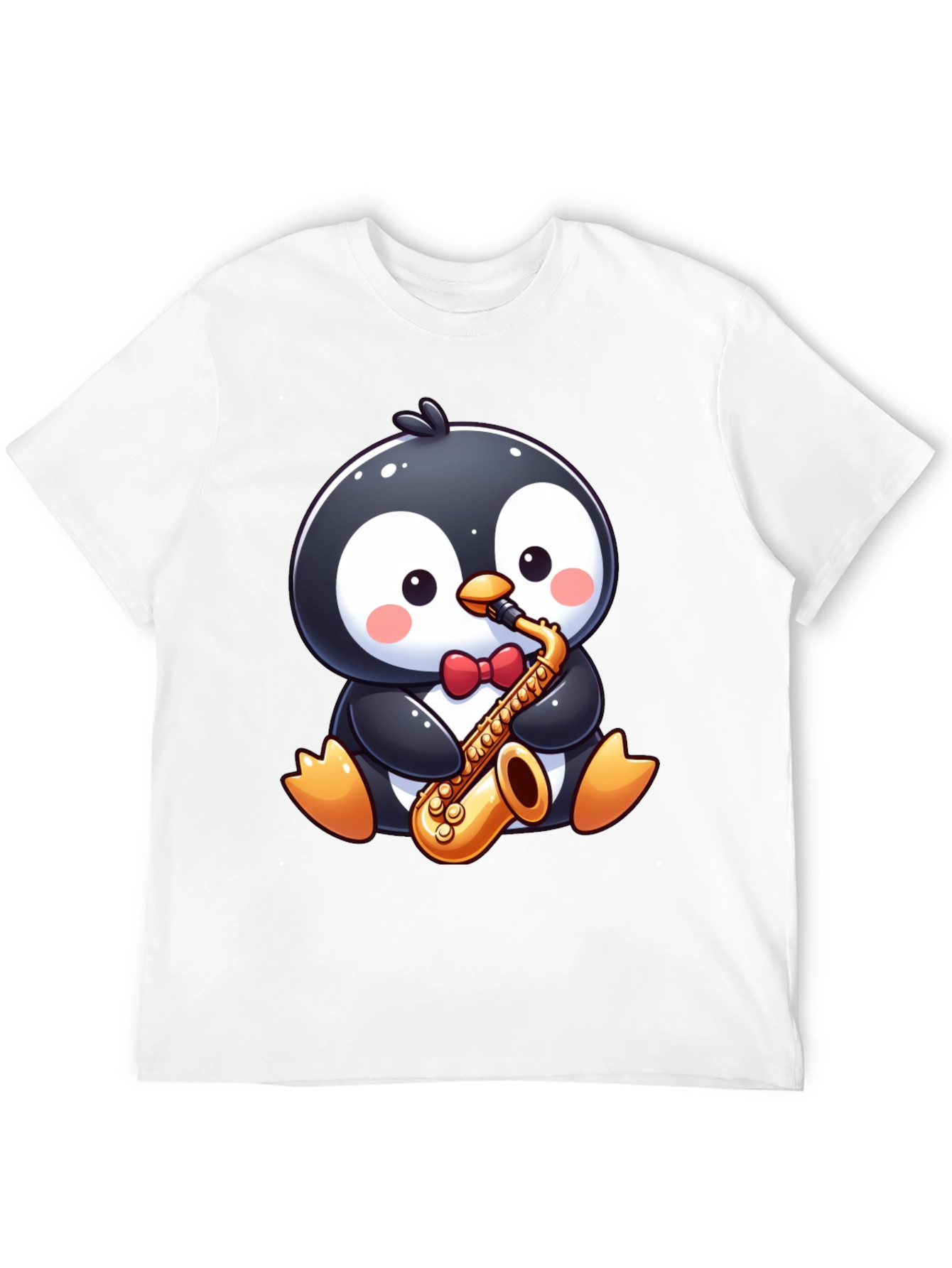 Black Penguin Sax Player T-Shirt view 12