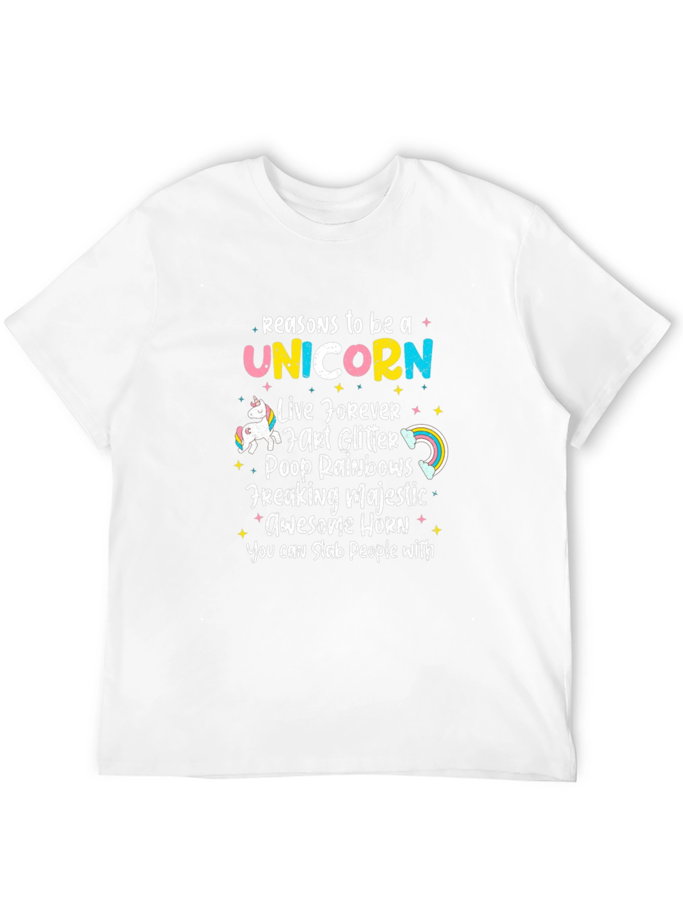 Black Reasons to Be a Unicorn T-Shirt - Black view 12