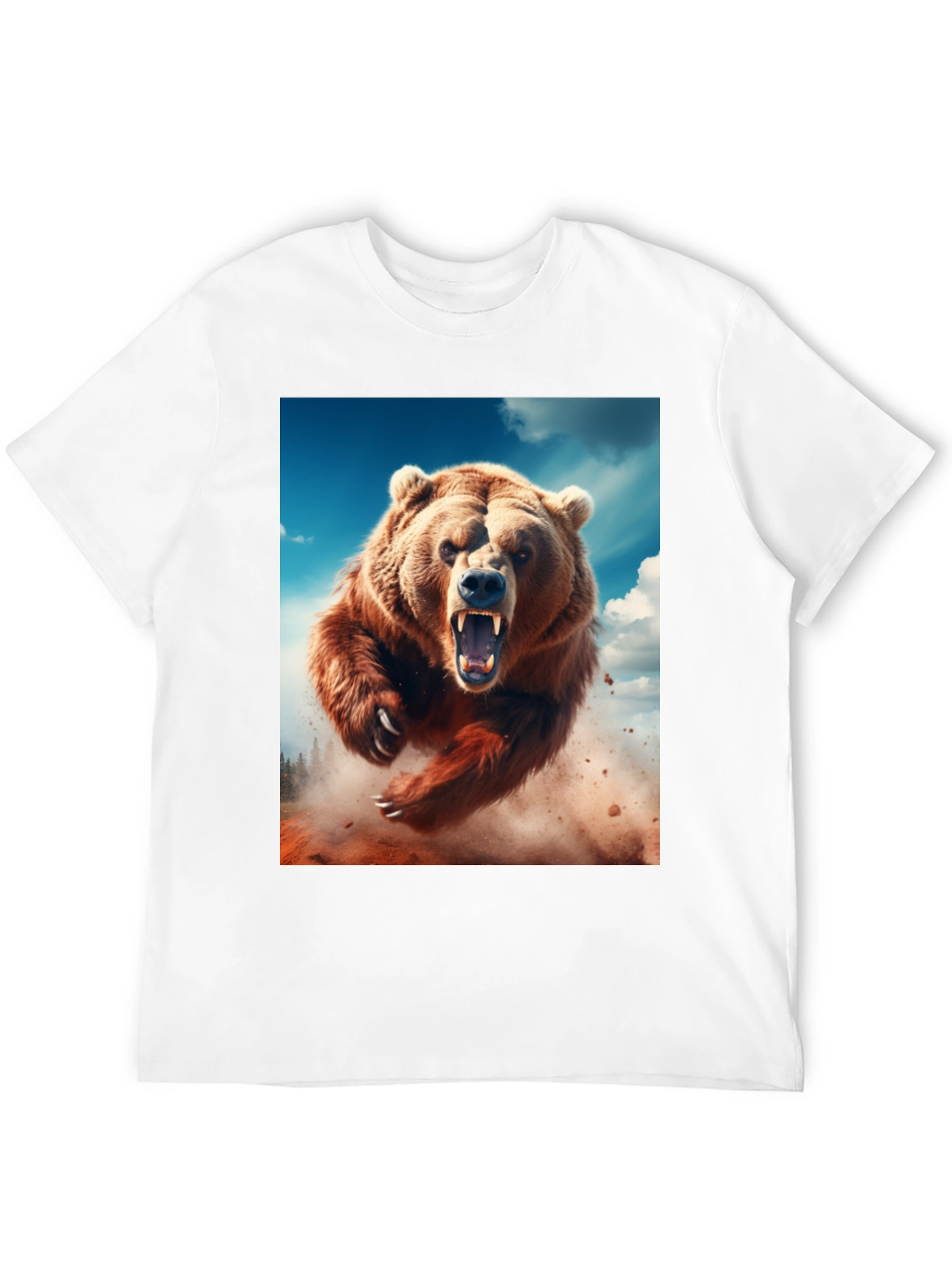 Roaring Bear Graphic Tee - Black Cotton Comfort - 12